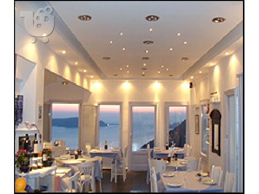 Terrace with views of the sunset Tavern Mamathira Santorini